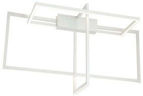 Φωτιστικό Οροφής - Πλαφονιέρα 2078 Led 3000K 60W 93cmx53,5cm Sandy White Aluminum,Acrylic