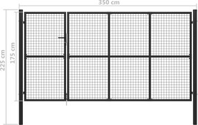 vidaXL Πόρτα Κήπου Ανθρακί 350x175 εκ. από Ατσάλι