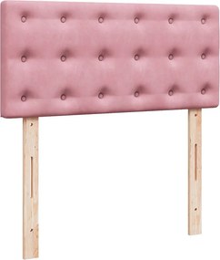 vidaXL Κρεβάτι Boxspring με Στρώμα Ροζ 80 x 200 εκ. Βελούδινο
