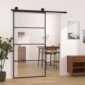 vidaXL Συρόμενη Πόρτα με Μηχανισμό 102,5x205 εκ. Γυαλί ESG &amp; Αλουμίνιο