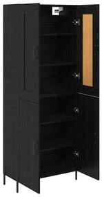 vidaXL Highboard 2 pcs Μαύρη Οξυά Επεξεργασμένο ξύλο