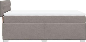 vidaXL Κρεβάτι Boxspring με Στρώμα Taupe 90x190 εκ.Υφασμάτινο