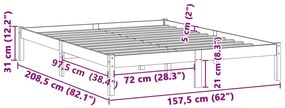 ΣΚΕΛΕΤΟΣ ΚΡΕΒΑΤΙΟΥ ΧΩΡΙΣ ΣΤΡΩΜΑ 152X203 ΕΚ. ΜΑΣΙΦ ΠΕΥΚΟ 822459