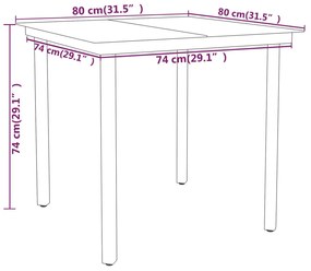 vidaXL Σετ Τραπεζαρίας Κήπου 3 Τεμαχίων Μαύρο