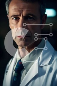 Intra Συλλεκτικό Ξύλινο Παζλ Plywood  4mm - Πορτρέτο ενός γιατρού από κοντά Σε Ξύλινο Κουτί - Διαστάσεις Puzzle: 10x10 cm – 25 κομμάτια