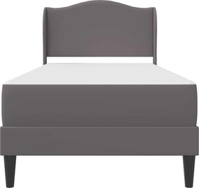 vidaXL Σκελετός κρεβατιού με στρώμα Γκρι 100 x 200 cm Τεχνητό Δέρμα