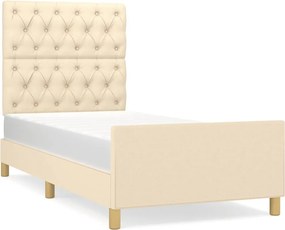 vidaXL Πλαίσιο κρεβατιού χωρίς στρώμα Κρέμα 80x200 cm Ύφασμα