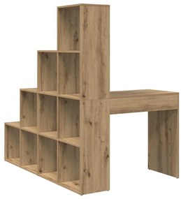 vidaXL Γωνιακό γραφείο με ράφι artisan δρυς 101.5 x 149.5 x 149.5 εκ.