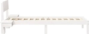 vidaXL Σκελετός Κρεβατιού Λευκό 75 x 190 cm Στερεά ξυλεία πεύκου