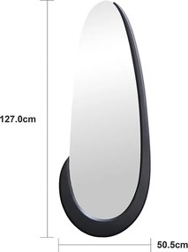 Καθρέπτης οβάλ Marly pakoworld μαύρο MDF 50.5x4x127εκ