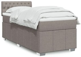 Κρεβάτι Boxspring με Στρώμα Taupe 80x200 εκ. Υφασμάτινο - Μπεζ-Γκρι