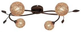 Φωτιστικό Οροφής - Πλαφονιέρα Sissy 4192800 Gold-Brown Viokef Metal, Glass