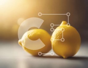 Σετ των 2 Intra Συλλεκτικό Ξύλινο Παζλ Plywood  4mm - Φρέσκα και ώριμα λεμόνια σε ένα τραπέζι Σε Ξύλινο Κουτί - Διαστάσεις: 10x10 cm – 25 κομμάτια