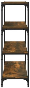 vidaXL Βιβλιοθήκη Καπνιστή Δρυς 60 x 33 x 100 εκ. Επεξ. Ξύλο &amp; Ατσάλι