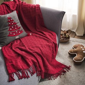Κουβέρτα Καναπέ Waffle 104/02 Red Gofis Home 130X170 130x170cm Βαμβάκι-Πολυέστερ
