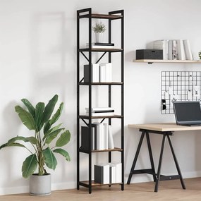 vidaXL Βιβλιοθήκη Καπνιστή δρυς 40 x 30 x 188 εκ Επεξεργασμένο ξύλο