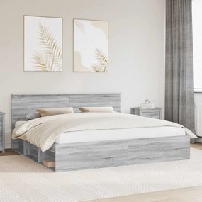 vidaXL Σκελετός Κρεβατιού Γκρι Sonoma 200 x 200 cm