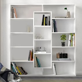 Βιβλιοθήκη Ample Megapap χρώμα λευκό 125x22x135,7εκ.