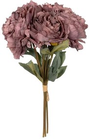 Τεχνητό Μπουκέτο Peony Flower 21085 43cm Dark Pink GloboStar Ύφασμα