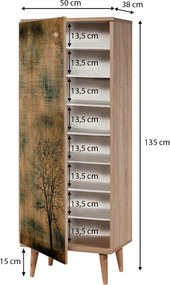 Παπουτσοθήκη - ντουλάπι Soho Megapap χρώμα sonoma 50x38x135εκ.