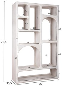 Βιβλιοθήκη Handyr Μασίφ Ξύλο Mango Σε Λευκό Χρώμα 100x35x165 Υ Εκ.