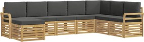 vidaXL Σειρά Καναπέ Εξωτερικού 8 pcs Άσπρο και Ανθρακί