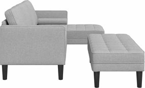 vidaXL Σετ Καναπέ με μαξιλάρι 2 pcs Σκίουρος Γκρί Πολυεστέρας
