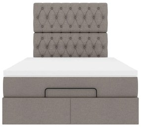 vidaXL Οθωμανικό κρεβάτι με στρώμα Taupe 120x190 cm Ύφασμα