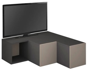 Έπιπλο τηλεόρασης γωνιακό Compact Megapap μελαμίνης χρώμα ανθρακί - ανοιχτή μόκα 94,2x90,6x31,4εκ.