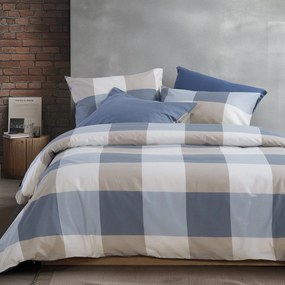 Σεντόνια Μονά (Σετ) Nef-Nef Homeware Casual Check Denim