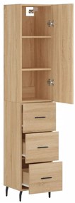 vidaXL Μπουφές Sonoma δρυς 34,5 x 34 x 180 εκ. από Επεξεργασμένο Ξύλο