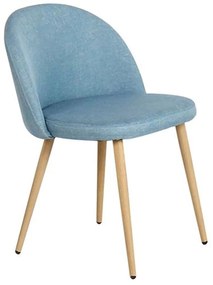 Καρέκλα Bella ΕΜ762,3 L.Blue 54x56x77cm Σετ 4τμχ Μέταλλο,Ύφασμα