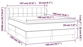 Κρεβάτι Boxspring με Στρώμα Σκούρο Πράσινο 140x190εκ. Βελούδινο - Πράσινο