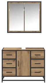 vidaXL Σετ Επίπλων Μπάνιου με πόρτα 2 pcs artisan δρυς 80 x 33 x 60 εκ