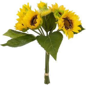 Τεχνητό Μπουκέτο Sunflower 21386 37cm Yellow-Green GloboStar Πολυαιθυλένιο