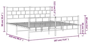 ΠΛΑΙΣΙΟ ΚΡΕΒΑΤΙΟΥ ΜΕ ΚΕΦΑΛΑΡΙ&amp;ΠΟΔΑΡΙΚΟ ΛΕΥΚΟ 183X213ΕΚ. ΜΕΤΑΛΛΟ 355731