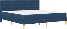 vidaXL Σκελετός κρεβατιού με στρώμα Μπλε 200 x 200 cm Ύφασμα