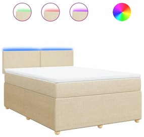 ΚΡΕΒΑΤΙ BOXSPRING ΜΕ ΣΤΡΩΜΑ ΚΡΕΜ 140X190 ΕΚ. ΥΦΑΣΜΑΤΙΝΟ 3289749