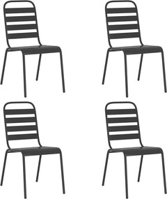 vidaXL Σετ Τραπεζαρίας Κήπου 5 Τεμαχίων Ανθρακί από Ατσάλι