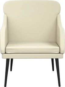 vidaXL Πολυθρόνα Κρεμ 63x76x80 εκ. από Συνθετικό Δέρμα