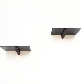 Ράφι Τοίχου Καφέ / Μαύρο SEBRIRE 21x15x6