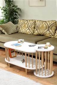 Σετ Τραπεζιών Σαλονιού Λευκό LUBRODO 90x45x43