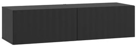 Έπιπλο τηλεόρασης ANTIBES 128 2K2V Μαύρο - Μαύρο ματ 128x42x32εκ. 128x42x32 εκ.