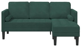 vidaXL Σετ Καναπέ Σκούρο Πράσινο 173 x 131 x 67 εκ Βελούδο