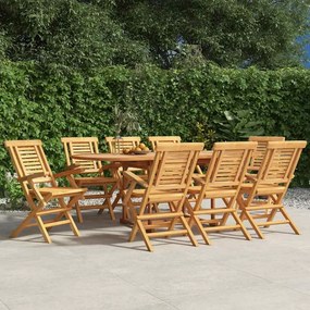 vidaXL Πτυσσόμενες Καρέκλες 8 τεμ. 56x63x90 εκ. Μασίφ Ξύλο Teak