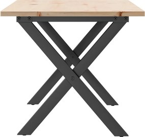 vidaXL Τραπεζάκι Σαλονιού Πλαίσιο Χ 40x40x35εκ Μασίφ Πεύκο/Ατσάλι