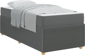 vidaXL Σκελετός Κρεβατιού Σκούρο Γκρι 90 x 200 cm ύφασμα