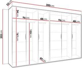 Ντουλάπα Malaga εξάφυλλη-Leuko