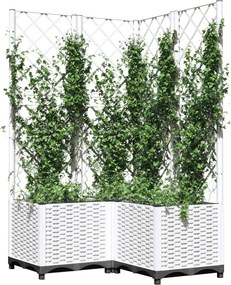 vidaXL Γλάστρα Κήπου Λευκό 80 x 80 x 136 cm