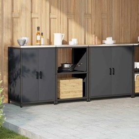 vidaXL Σετ Αποθήκευσης Κουζίνας με ράφι 3 pcs Ανθρακί 210 x 50 x 92 εκ